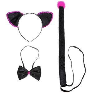 Carnavalsartikelen: dress-up set zwarte kat Lea