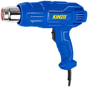 Kinzo Heteluchtpistool - 230V - Blauw - 350 tot 600 graden - 2 Warmtestanden - Verfbrander regular 0