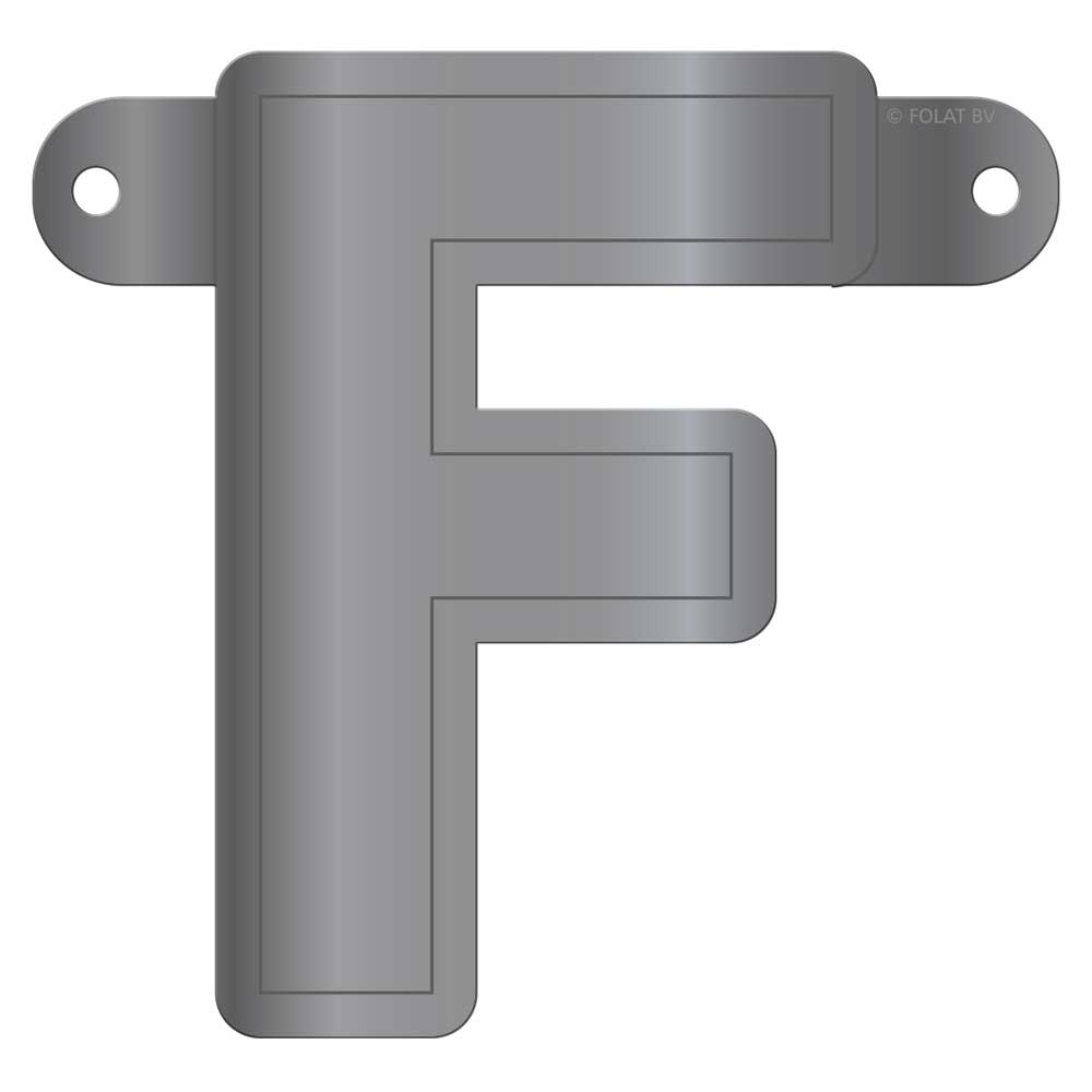 Banner letter f metallic zilver