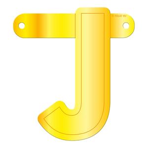 Banner letter j geel