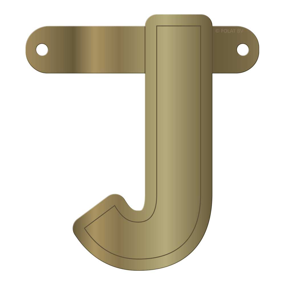 Banner letter j metallic goud