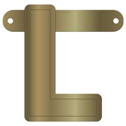 Banner letter l metallic goud