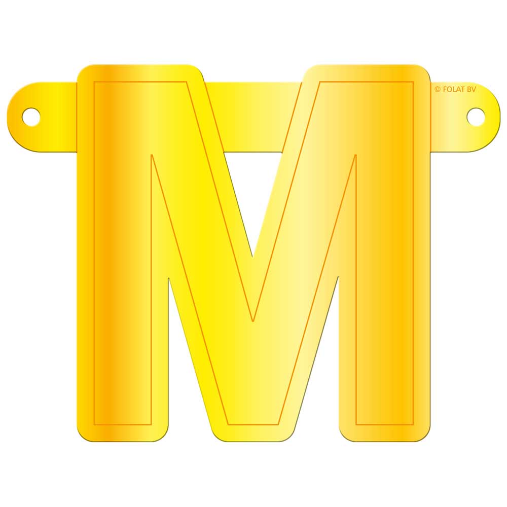 Banner letter m geel