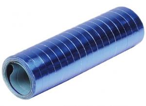 Haza Groep B.V. Luftschlangen metallic-blau, 1 Rolle, aus Papier mit blauem Glanz