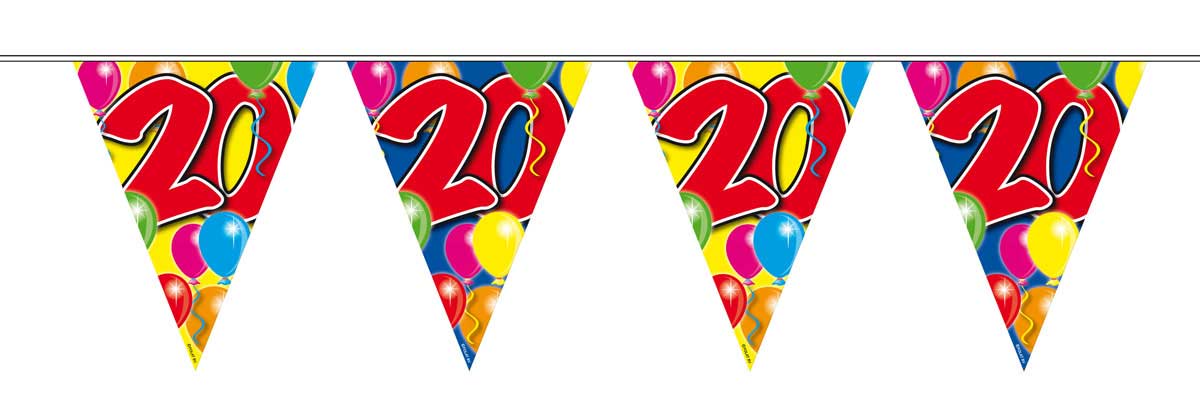 20 Jaar Vlaggenlijn Balloons - 10 meter