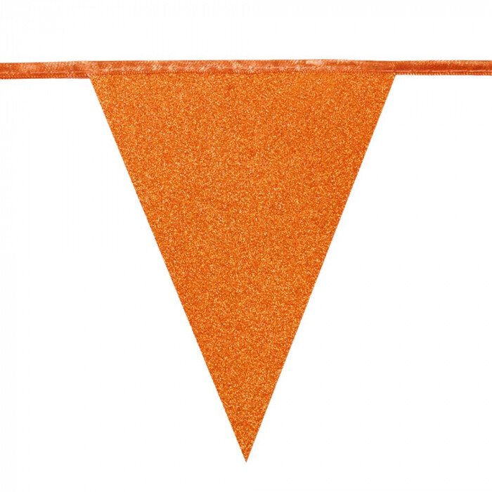 Oranje Glitter Vlaggenlijn - 6mtr