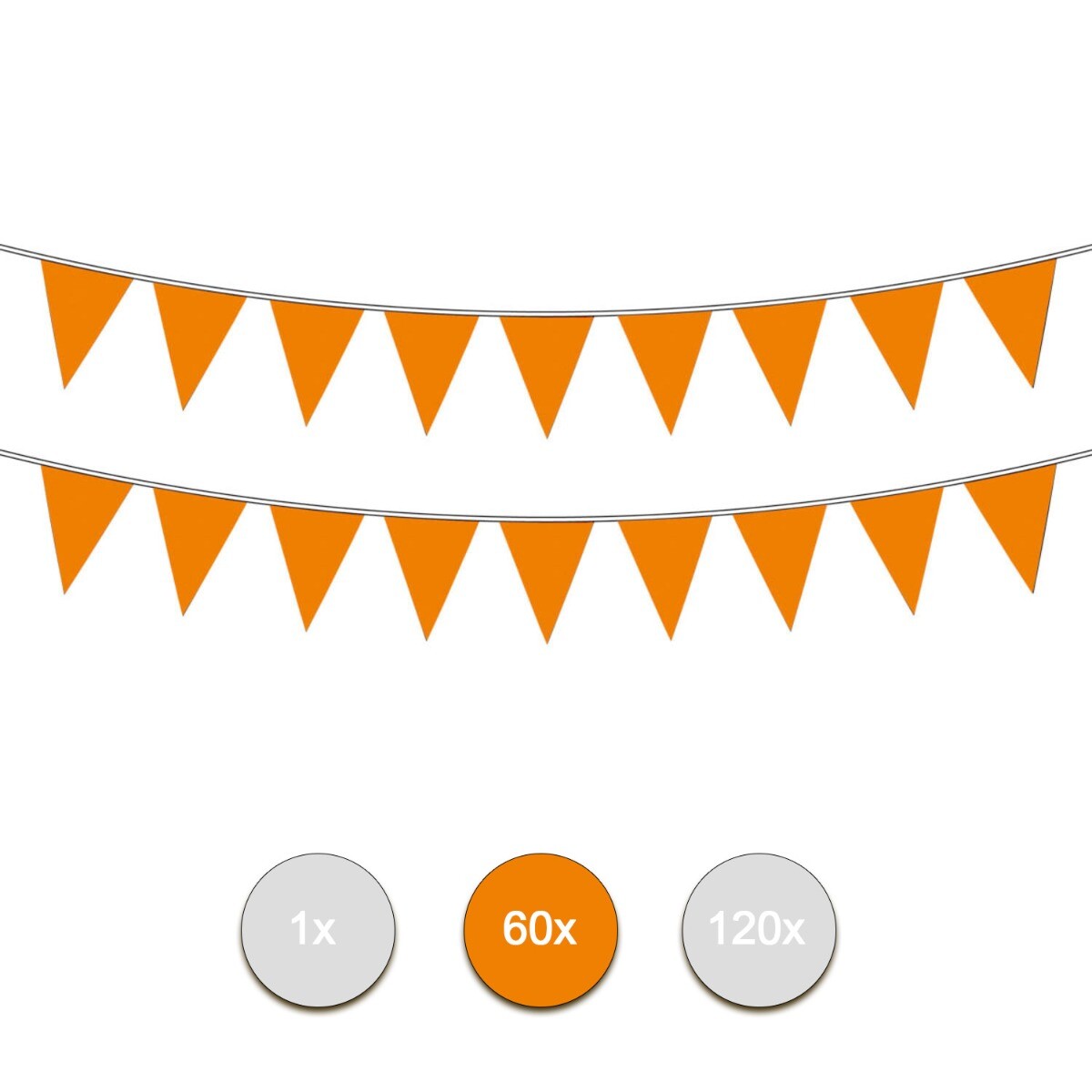 AANBIEDING Oranje plastic Vlaggenlijnen 10 mtr - per 60stk