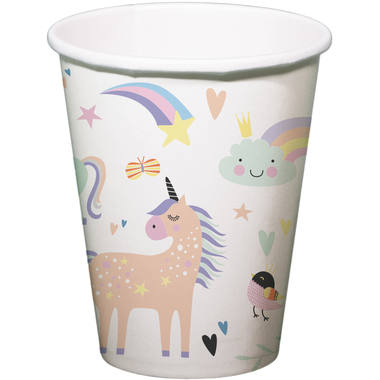 folatbv Folat BV Paper Cups Unicorns & Rainbows 250ml 6 pcs.