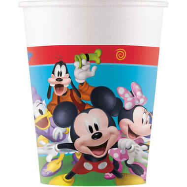 Festivalartikel Einwegbecher Mickey Mouse Set 8 Einwegbecher Pappbecher 200 ml