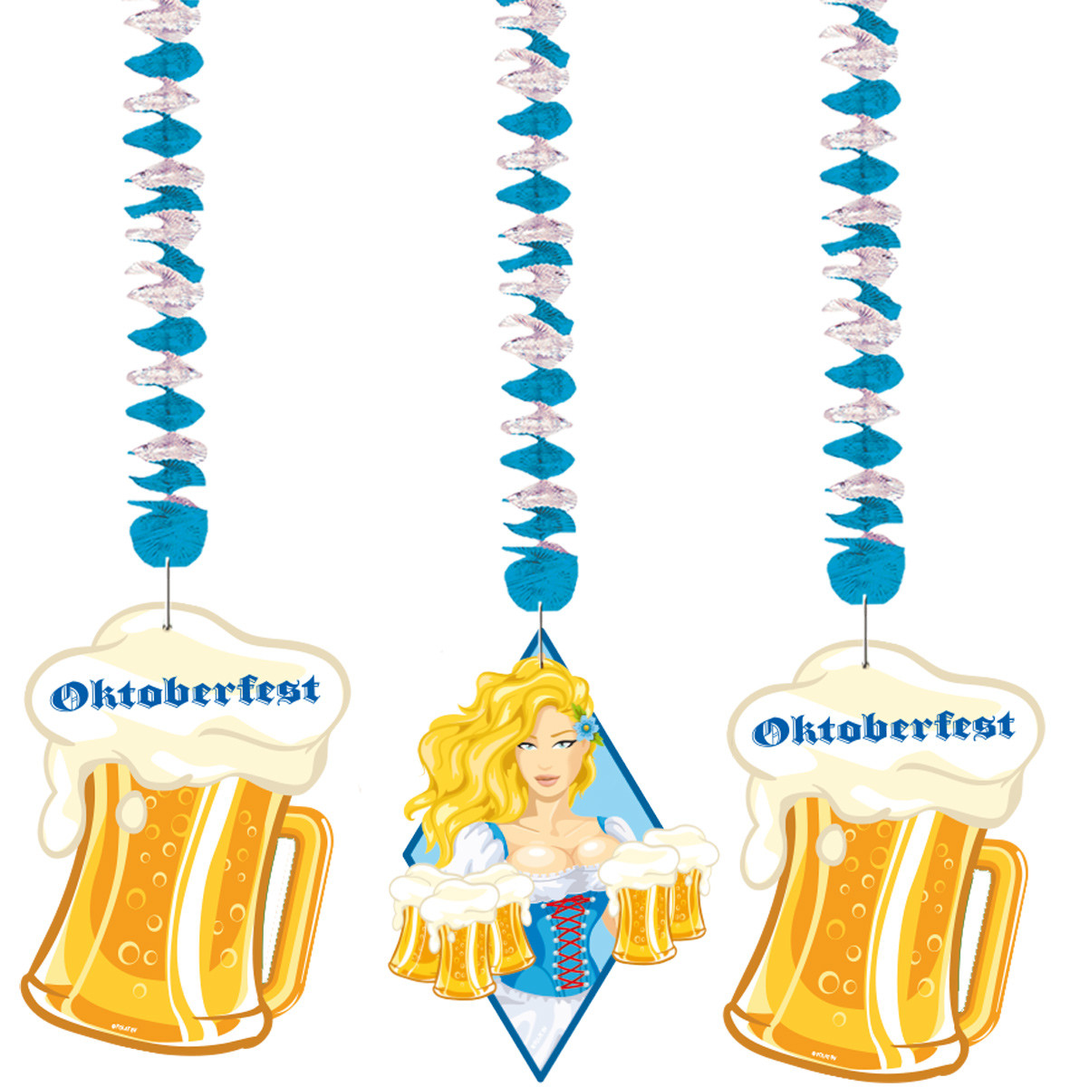 Oktoberfest Bierpullen Hangdecoratie - 3 stuks