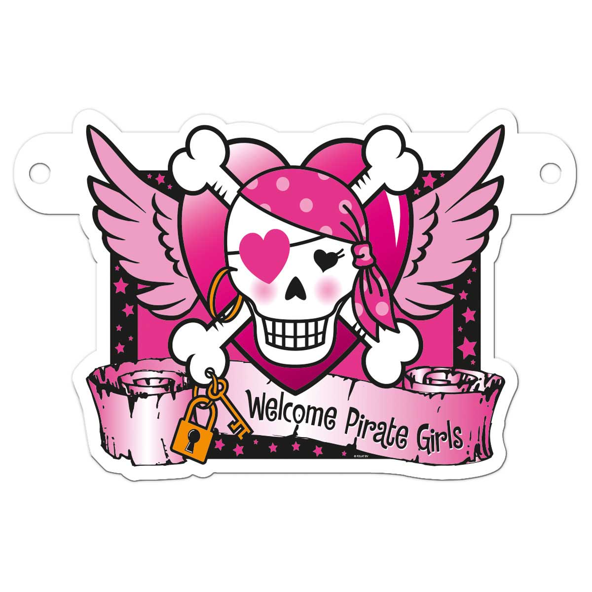 Pink Pirate Girl Banner Letter