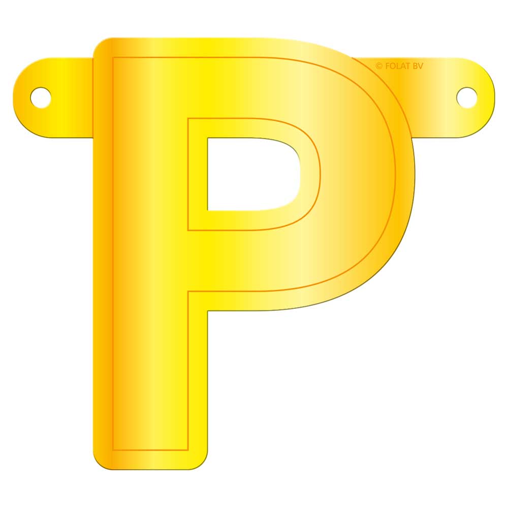 Banner letter p geel