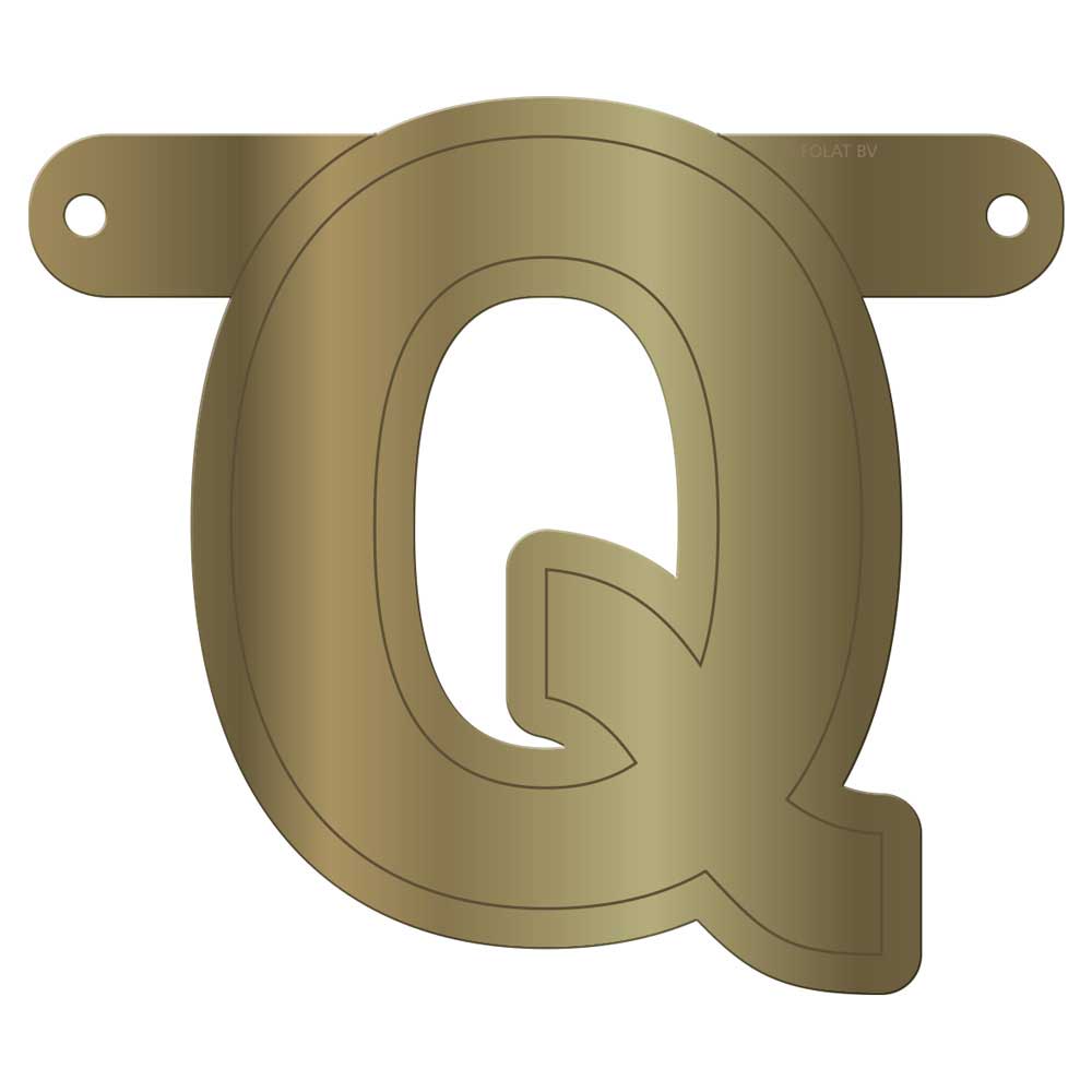 Banner letter q metallic goud