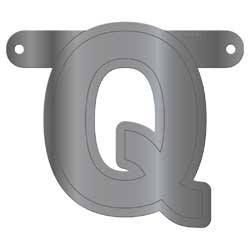 Banner letter q metallic zilver