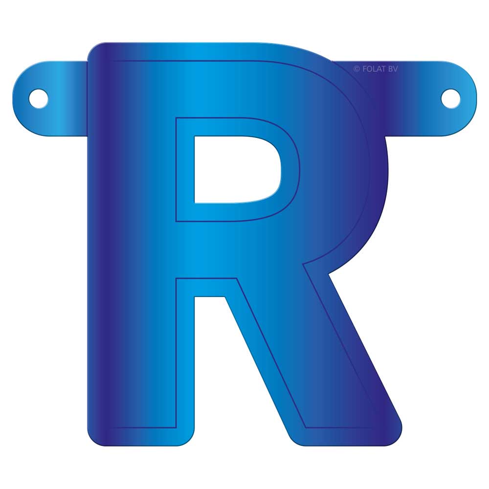 Banner letter r blauw