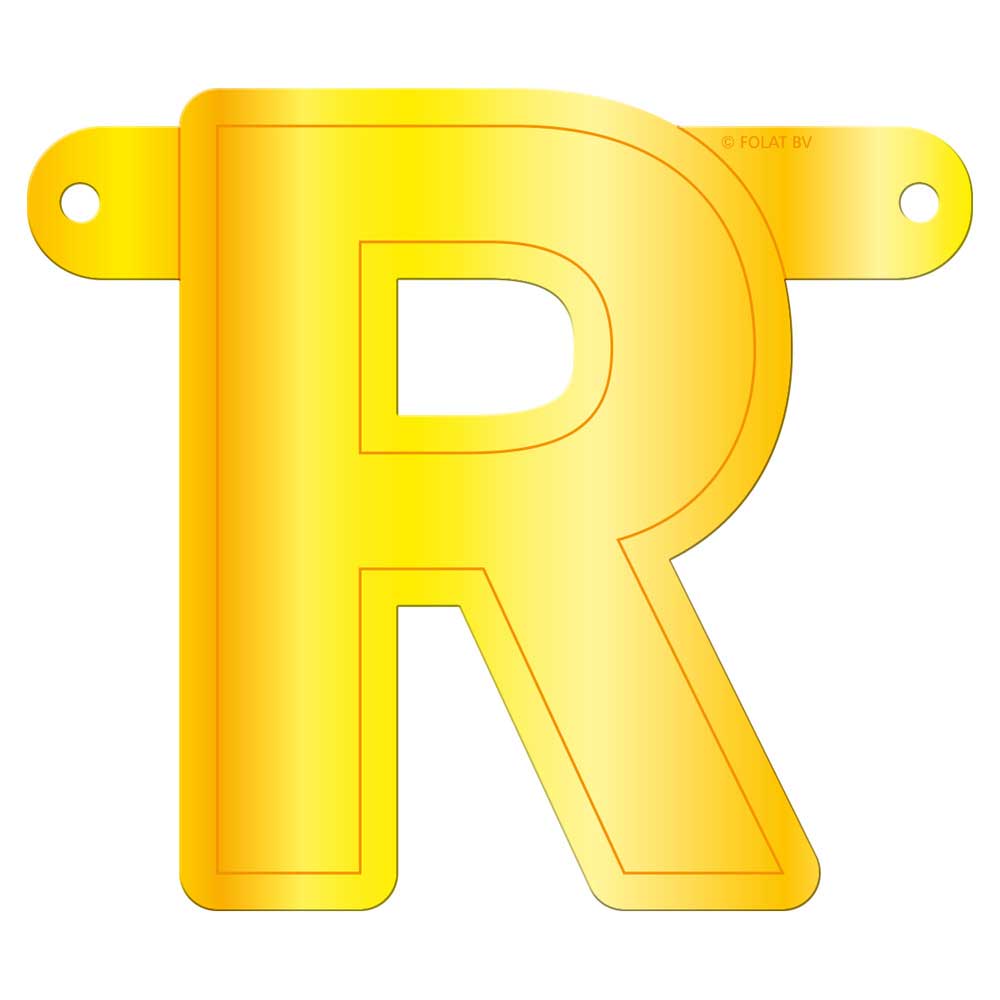 Banner letter r geel