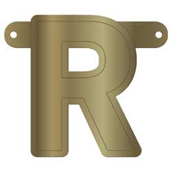 Banner letter r metallic goud