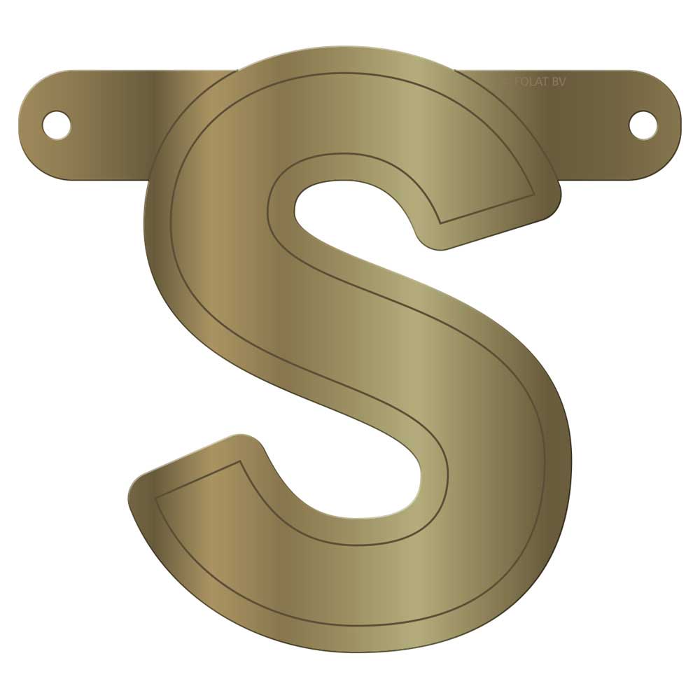 Banner letter s metallic goud