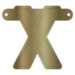 Banner letter x metallic goud