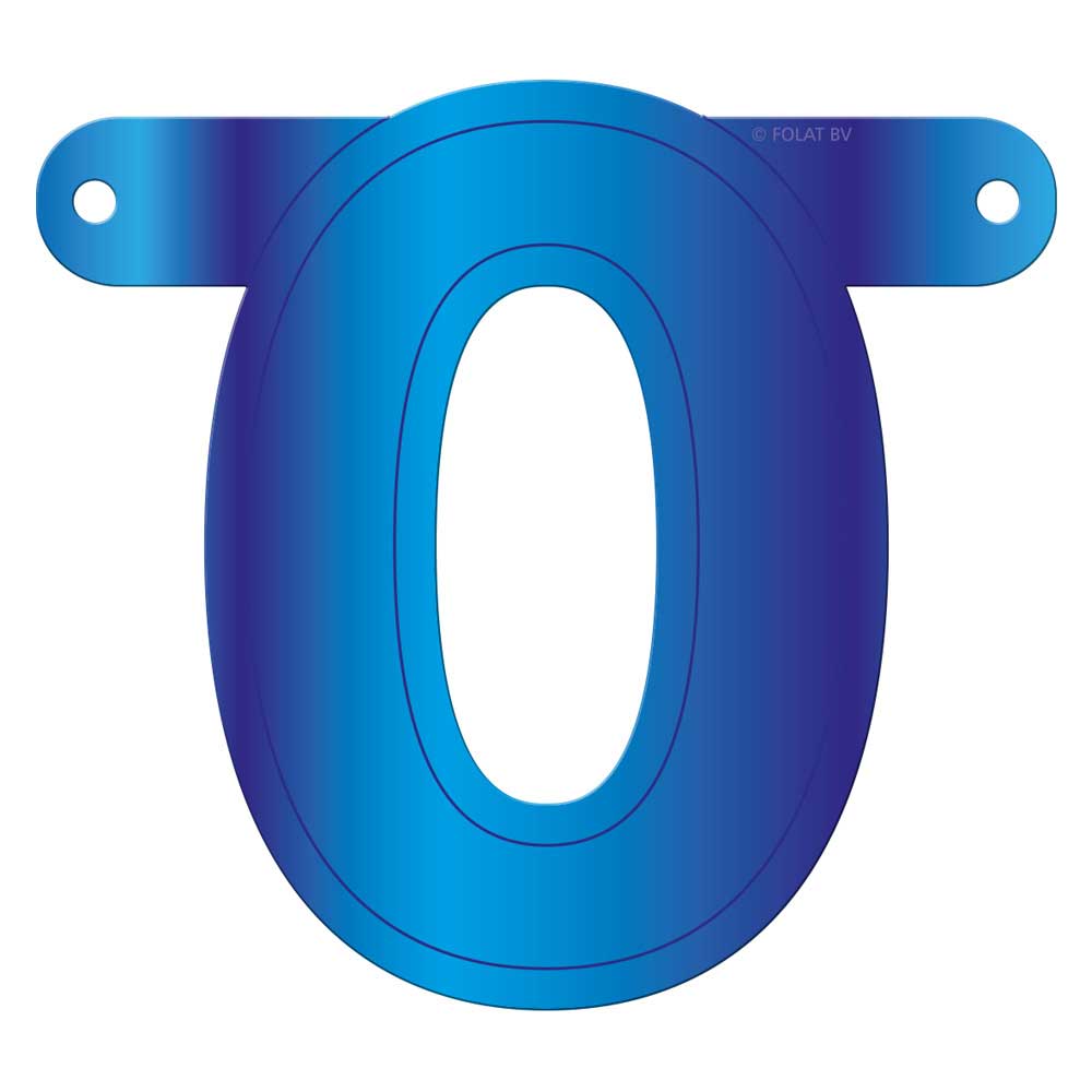 Banner letter 0 blauw