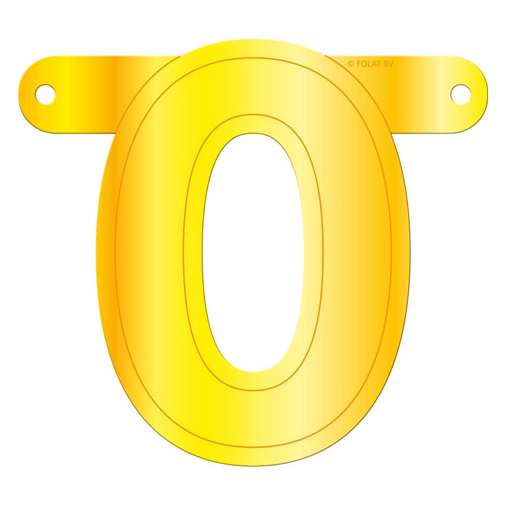 Banner letter 0 geel
