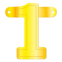 Banner letter 1 geel