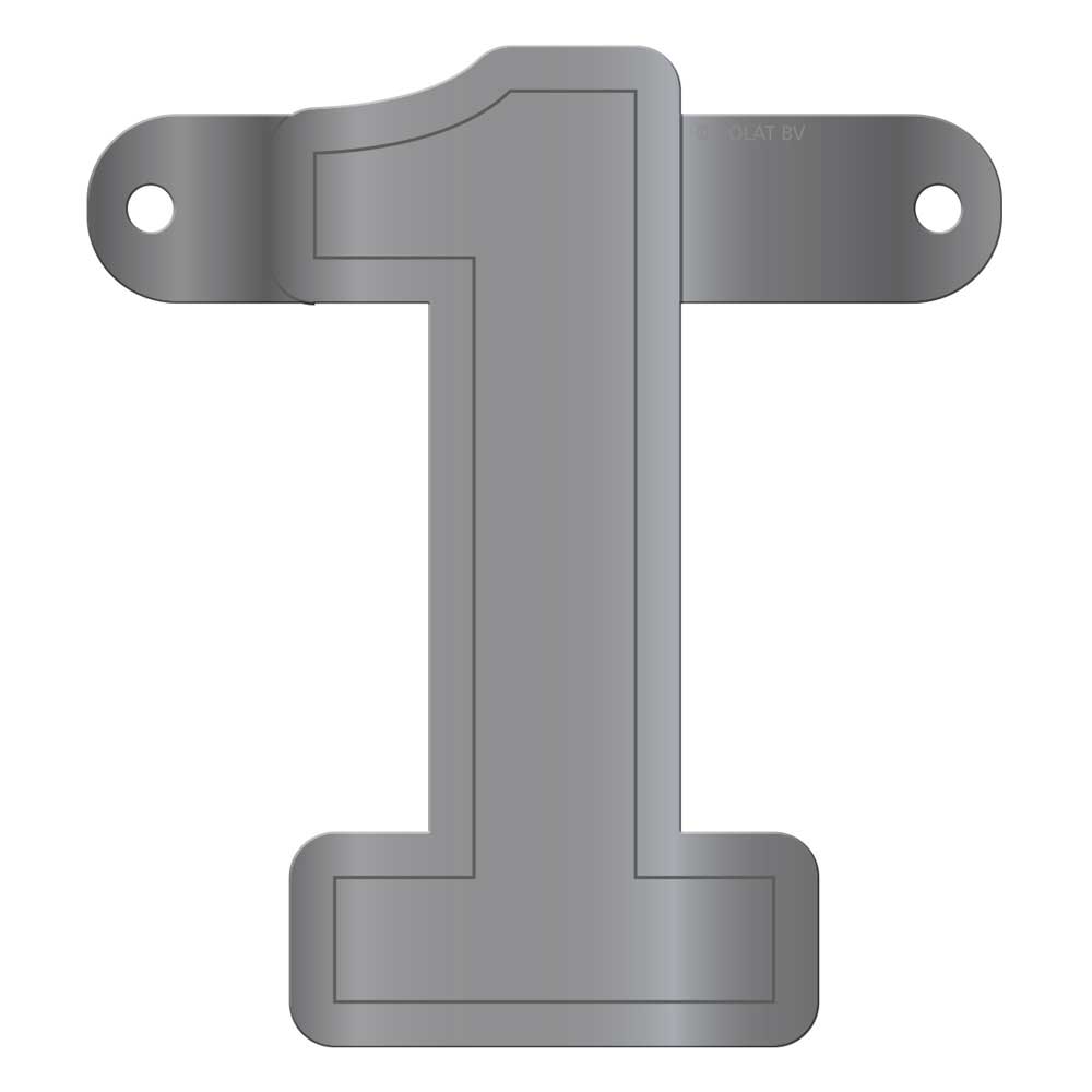 Banner letter 1 metallic zilver