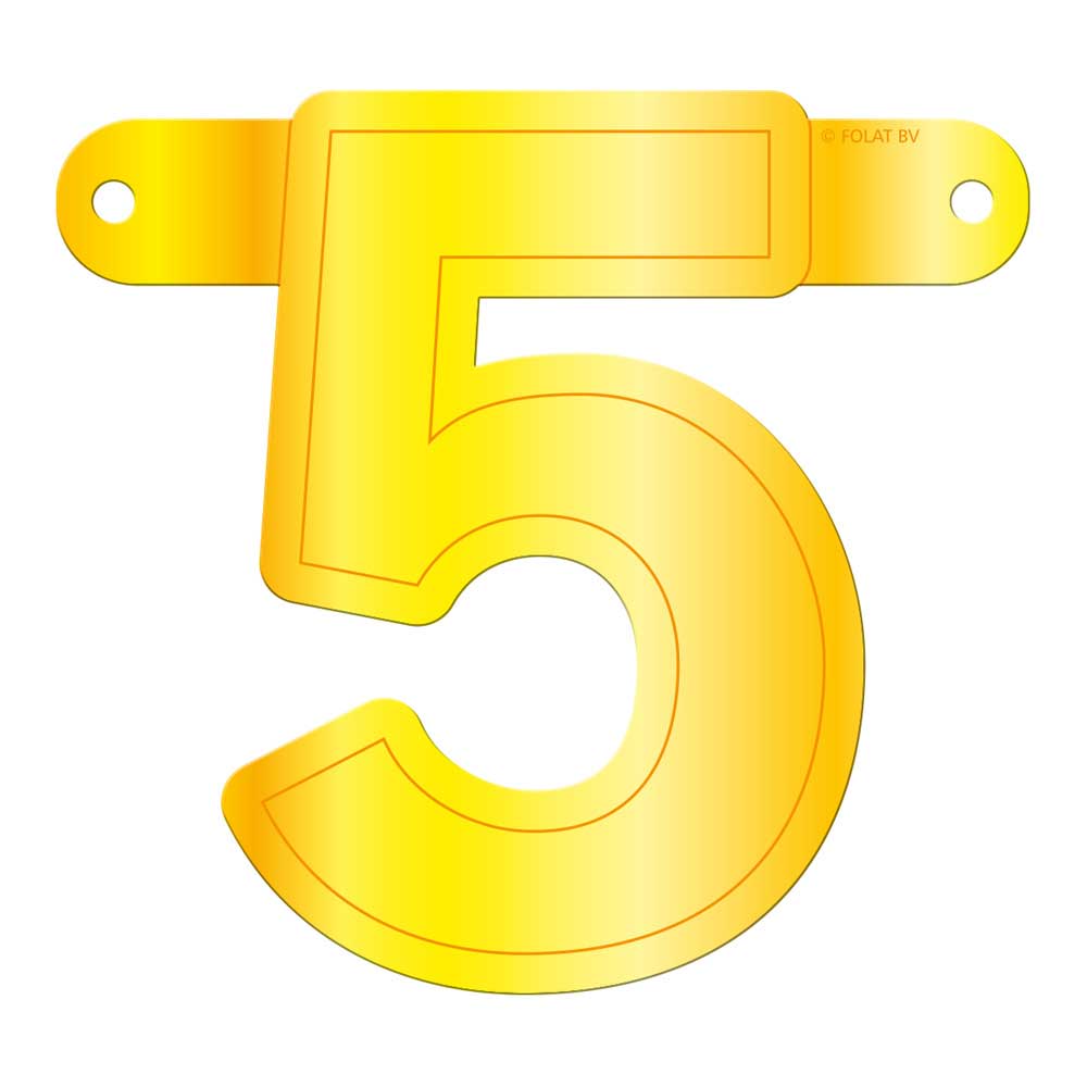 Banner letter 5 geel