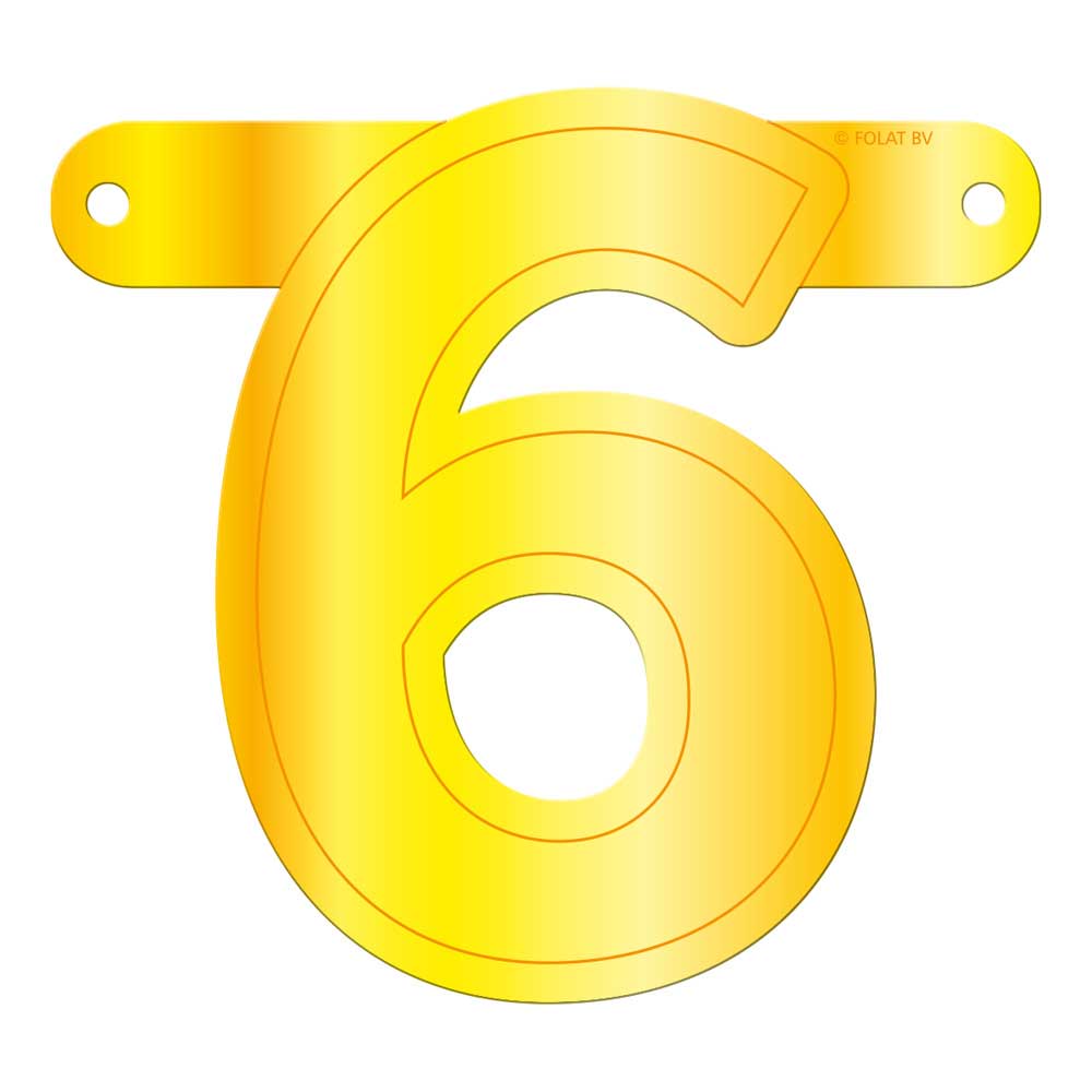 Banner letter 6 geel