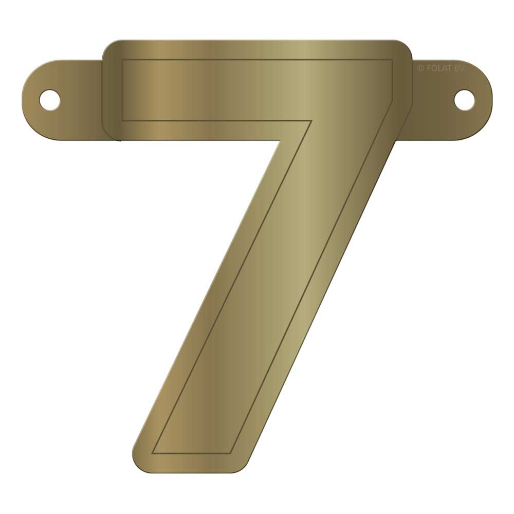 Banner letter 7 metallic goud