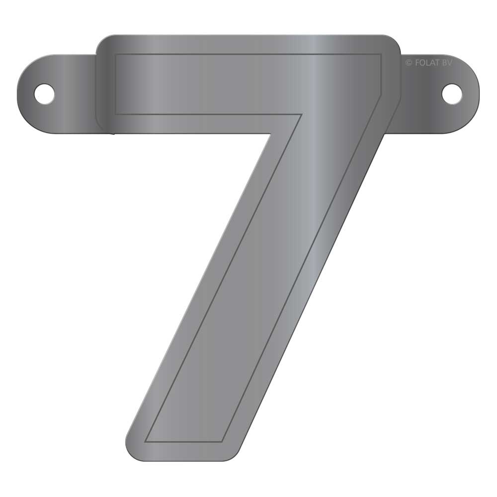 Banner letter 7 metallic zilver