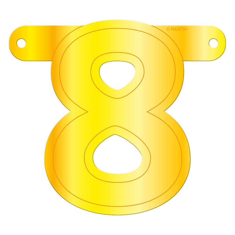 Banner letter 8 geel