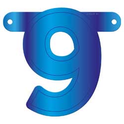 Banner letter 9 blauw