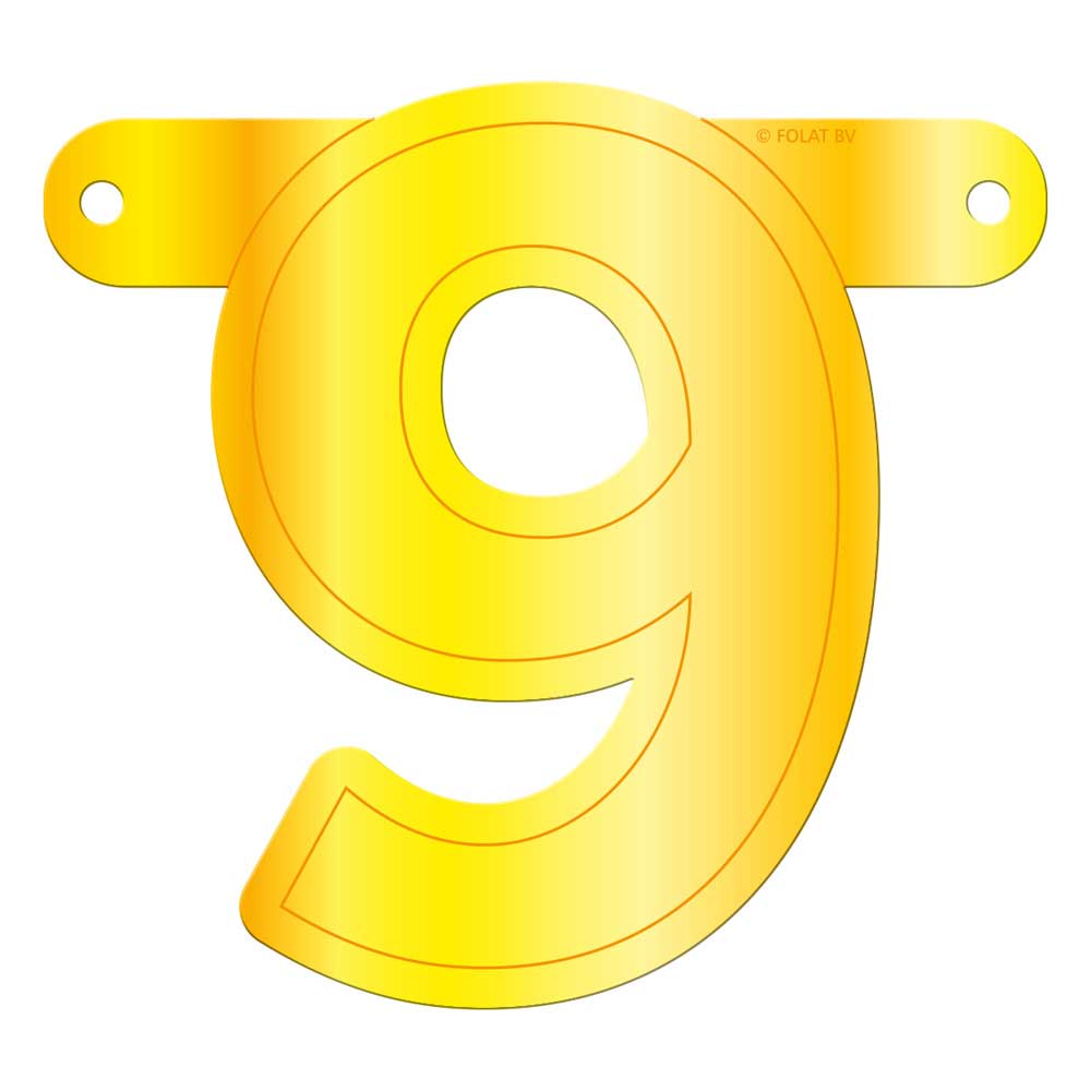 Banner letter 9 geel
