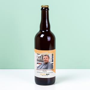 Ditverzinjeniet Gepersonaliseerde Bierfles Met Foto