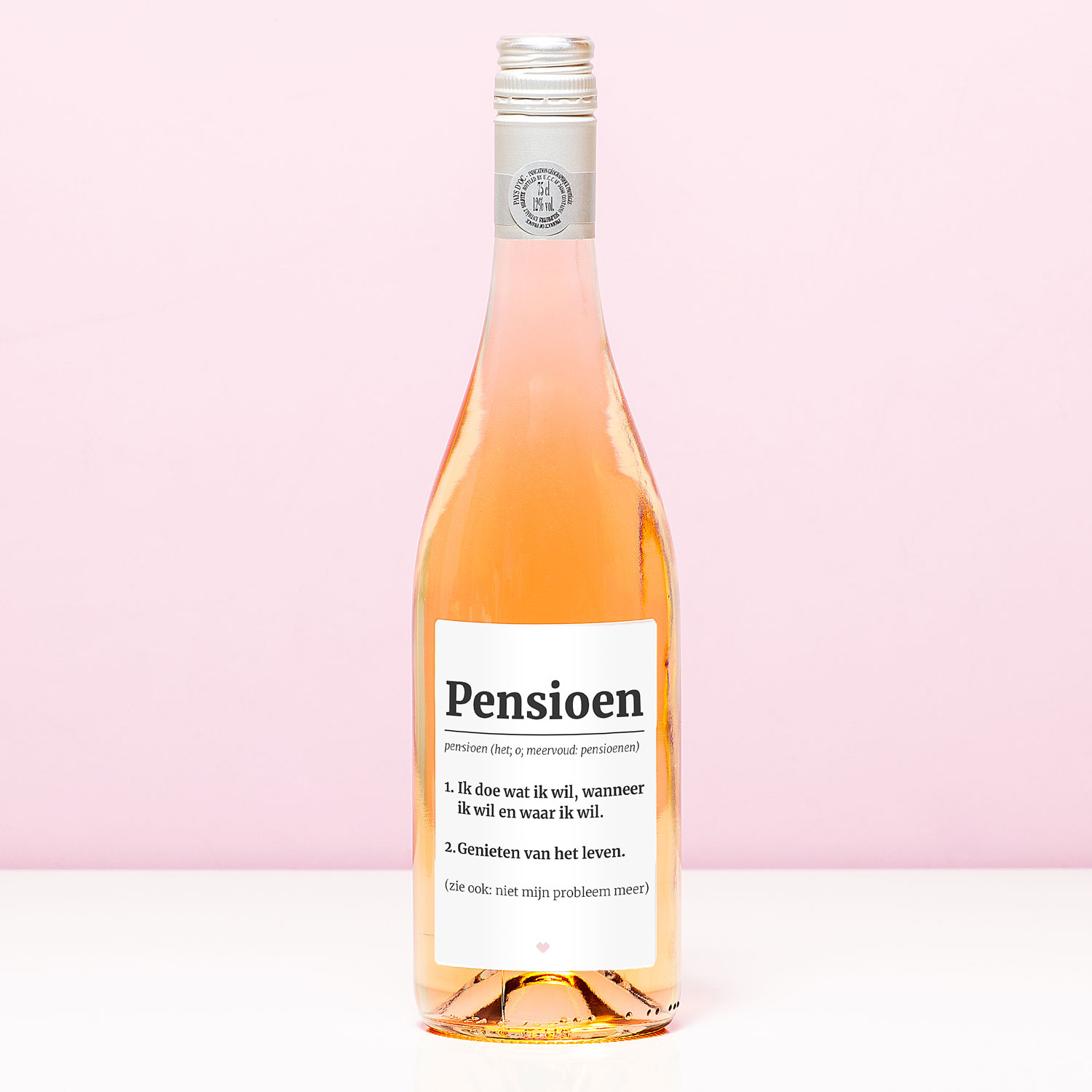 Nutcrackers Wijnfles Pensioen Woordenboek - Rosé (Blush Rosé)