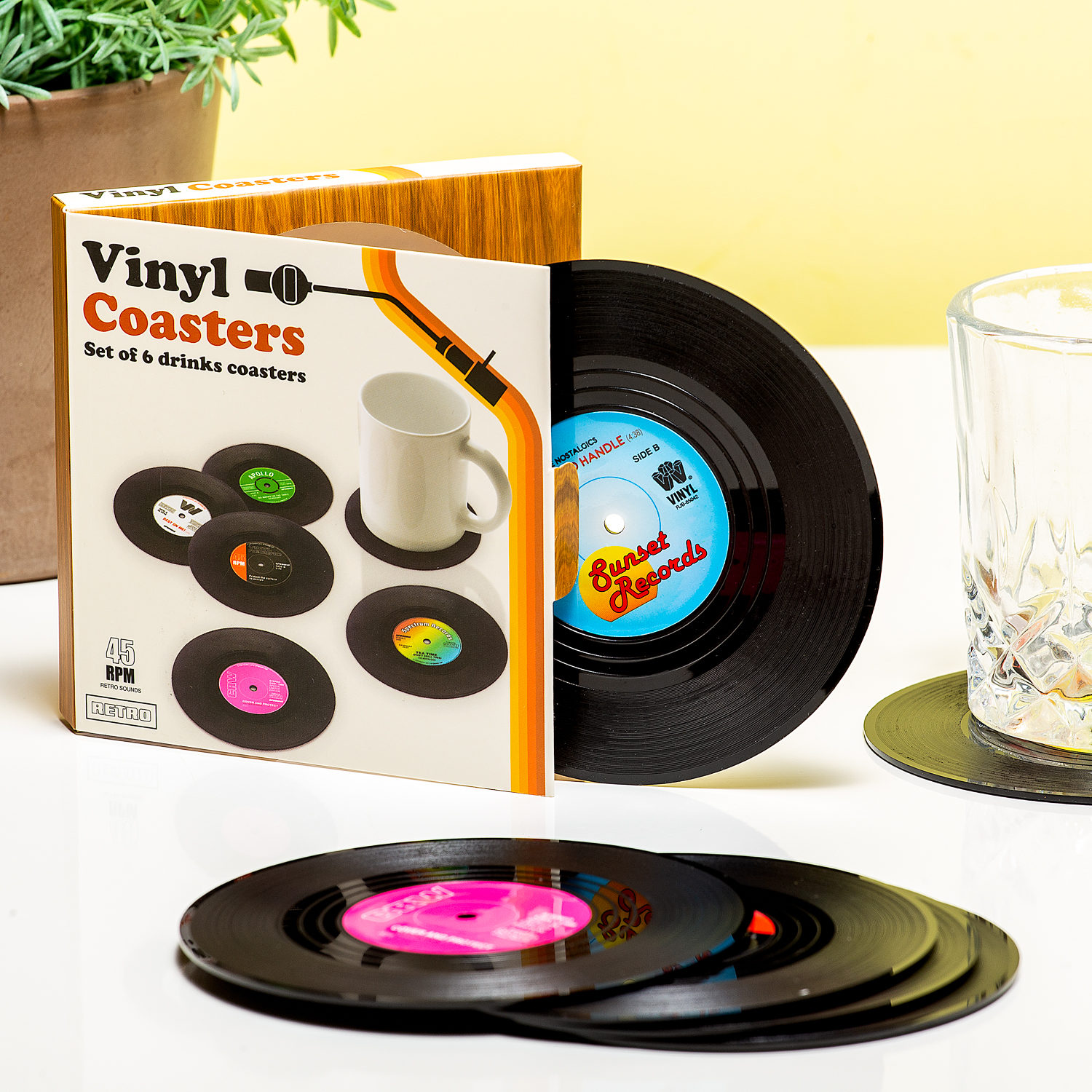 Spinning Hat LP Onderzetters (set Van 6)