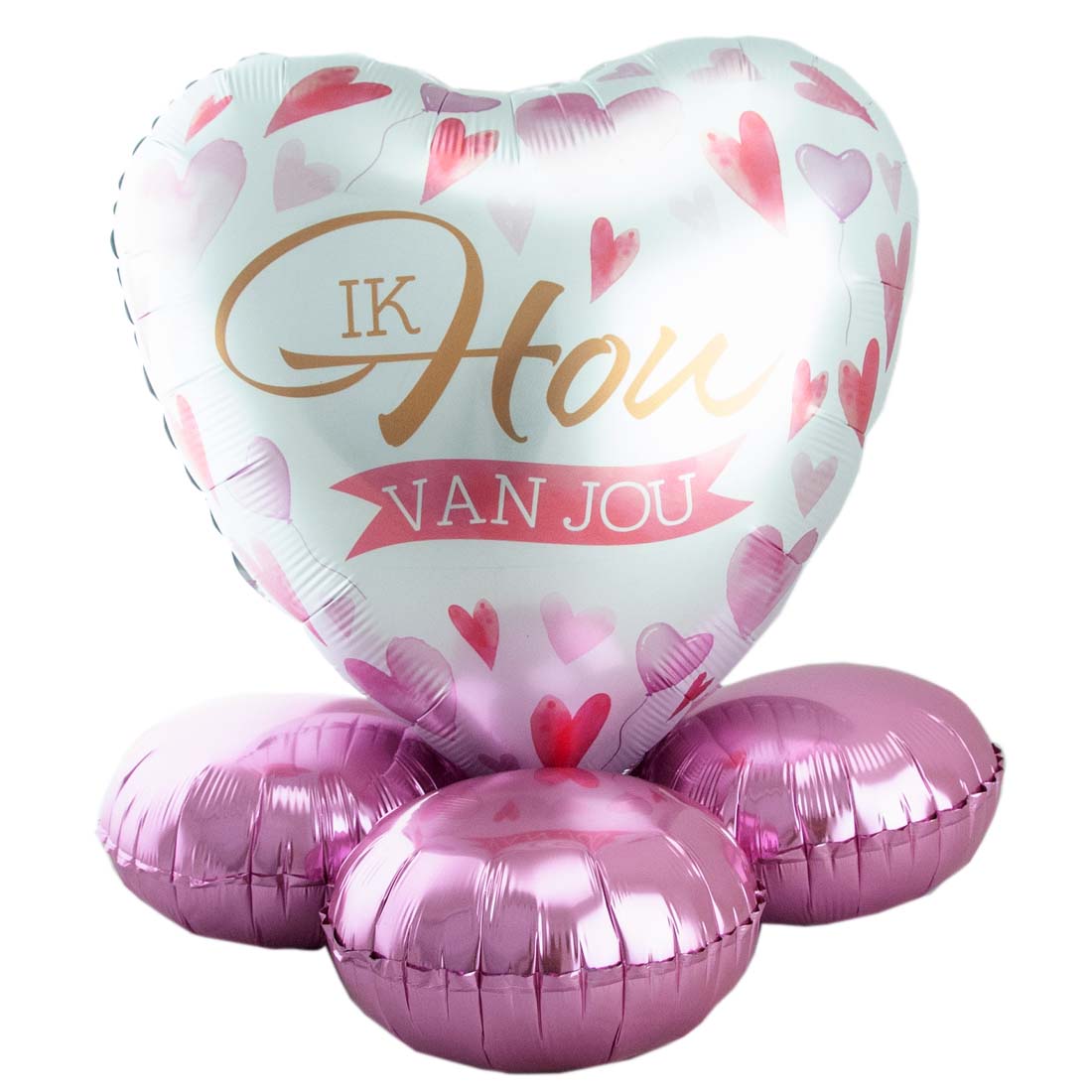 DeBallonnensite Ik hou van jou roze ballon cadeau