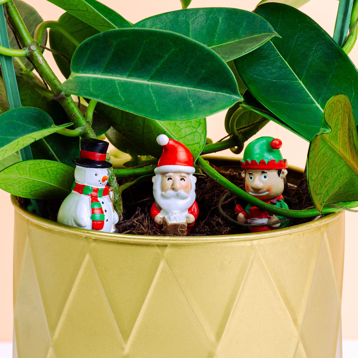 Gift Republic Mini Kerstfiguren Voor Bloempot (set Van 4)