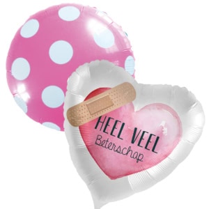 DeBallonnensite Ballon duo heel veel beterschap pleister