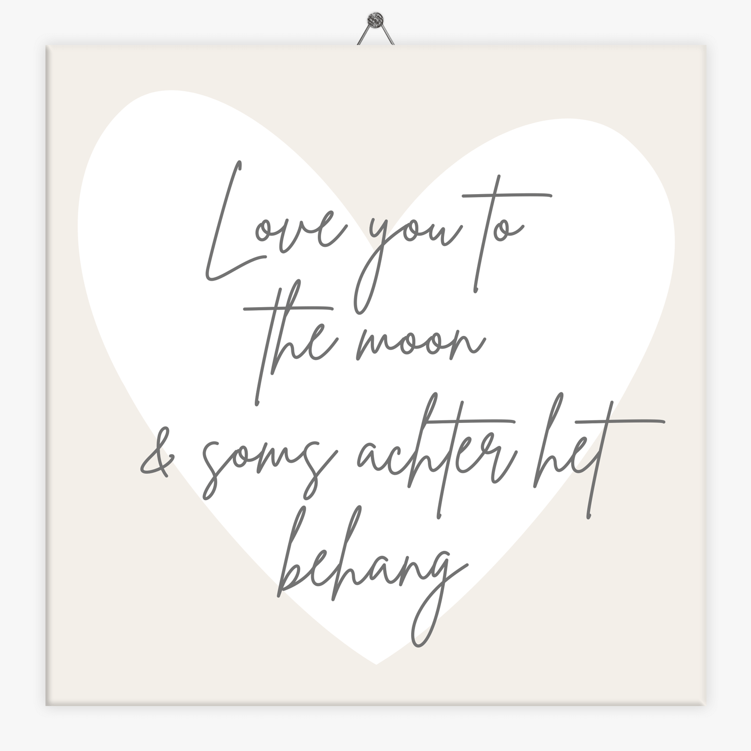 Tegeltje.nl Tekst tegeltje love you to the moon