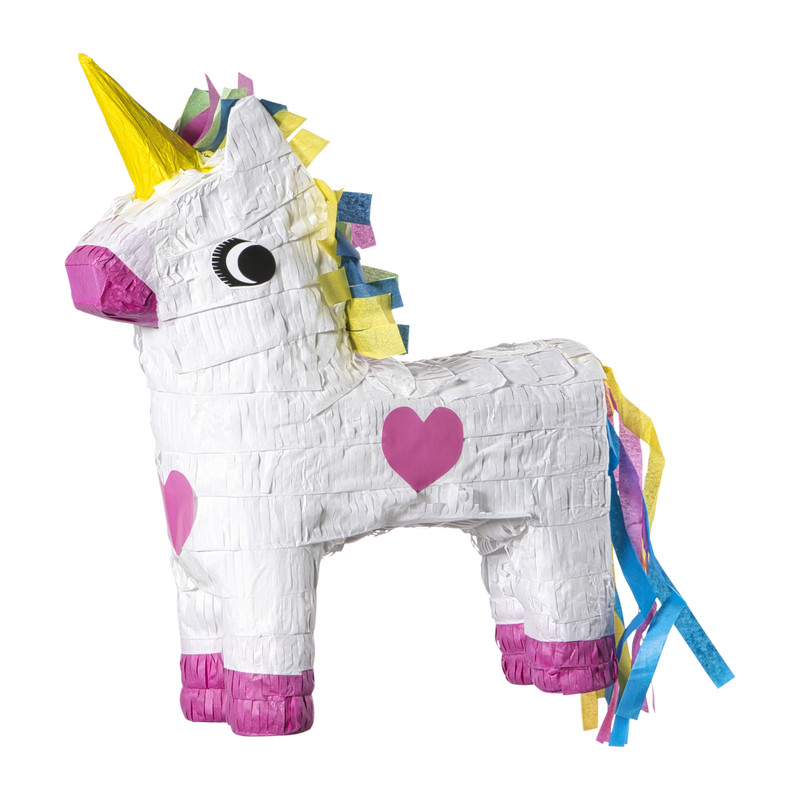 Xenos Pinata xl unicorn - wit - 45x30x10 cm