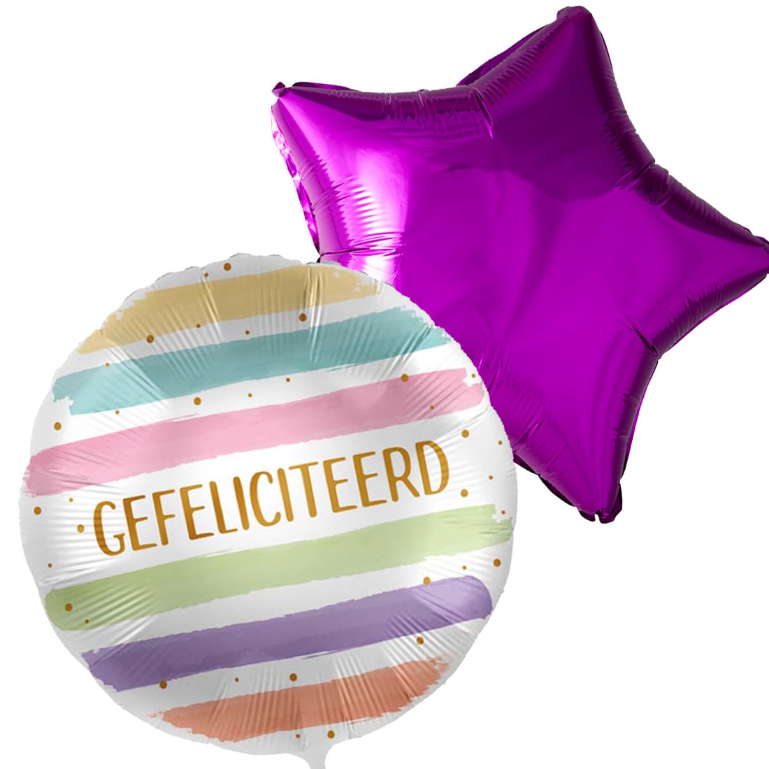 DeBallonnensite Ballon duo gefeliciteerd pastel