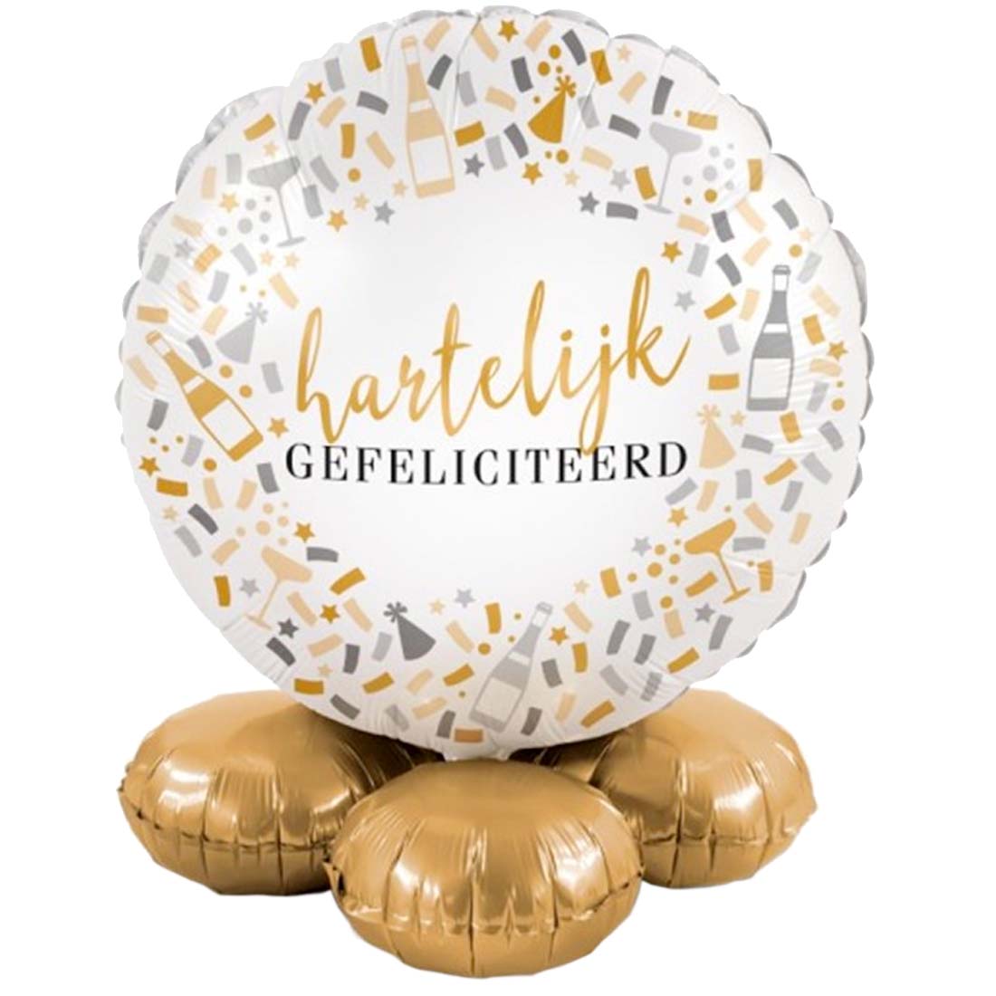 DeBallonnensite Hartelijk gefeliciteerd confetti ballon cadeau