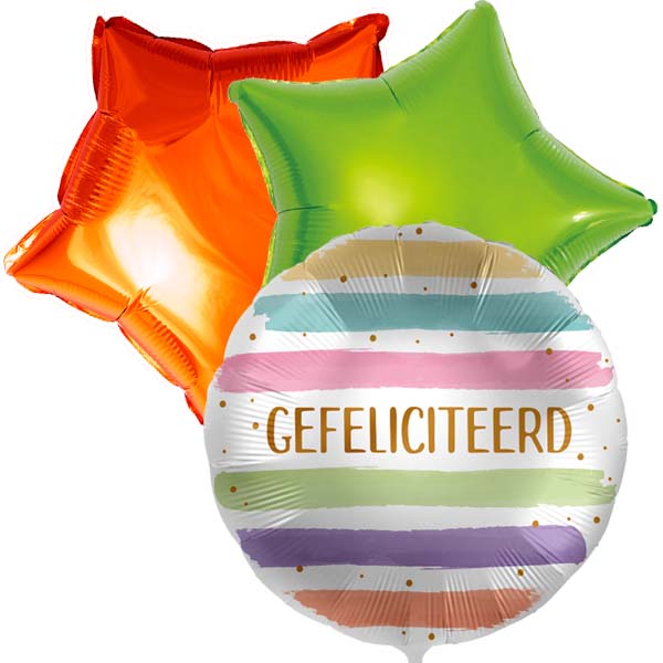 DeBallonnensite ballon toefje Gefeliciteerd pastel