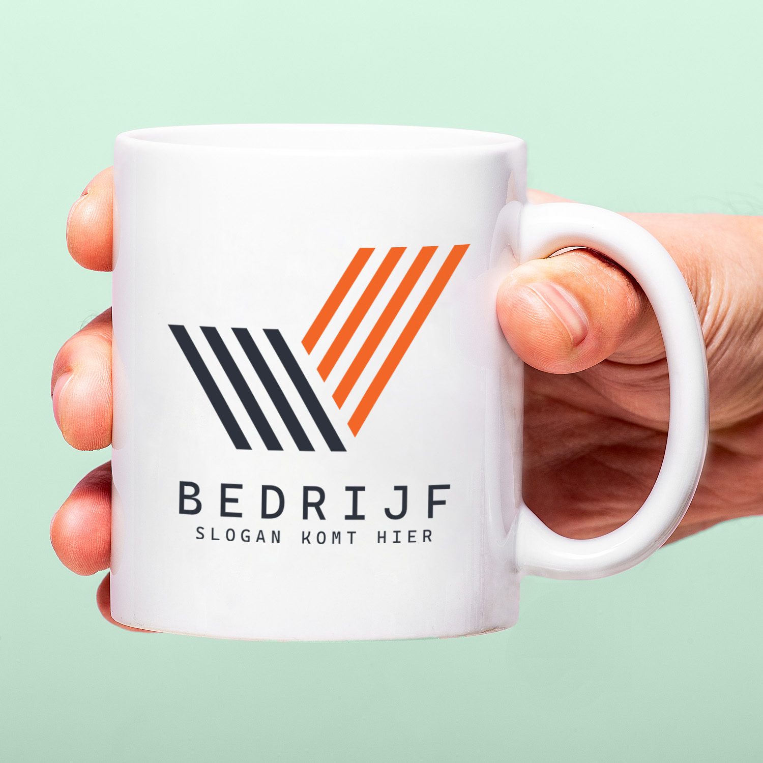 Ditverzinjeniet Gepersonaliseerde Mok Met Bedrijfsnaam En Logo