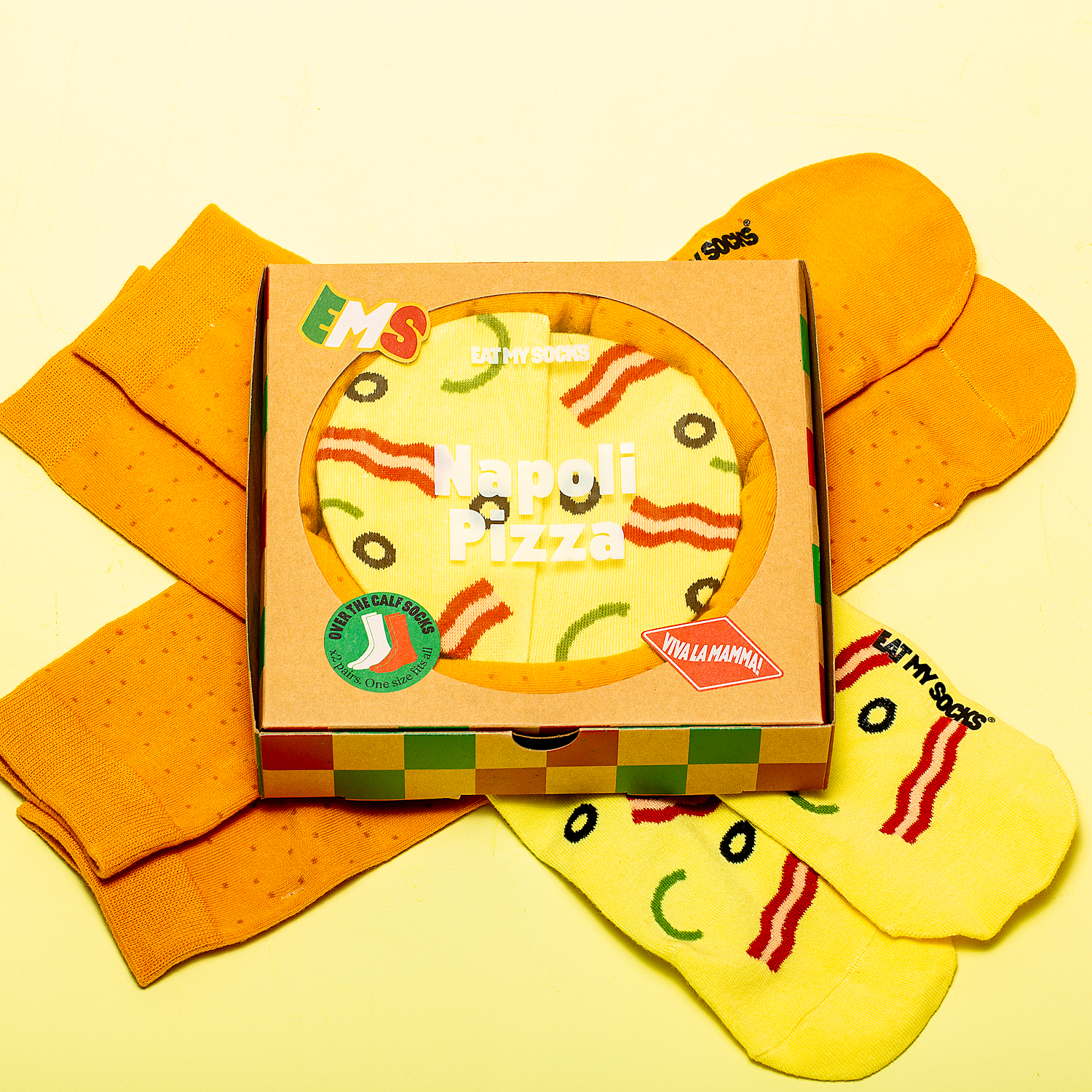 EatMySocks Napoli Pizza Sokken (set Van 2)