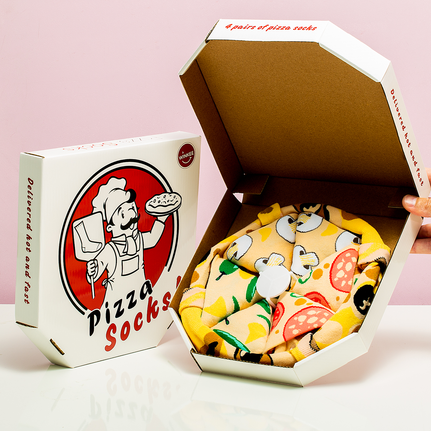 Winkee Pizzasokken In Doos (set Van 4)