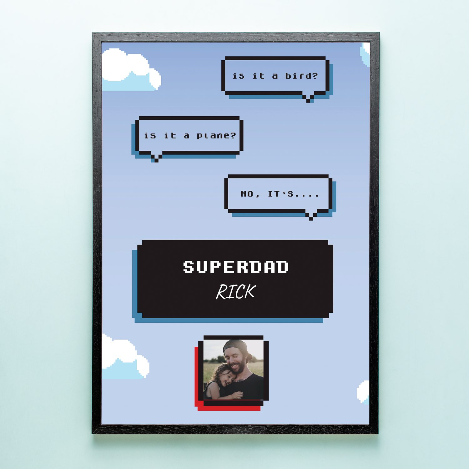 Ditverzinjeniet Gepersonaliseerde poster Superdad (A2 formaat)