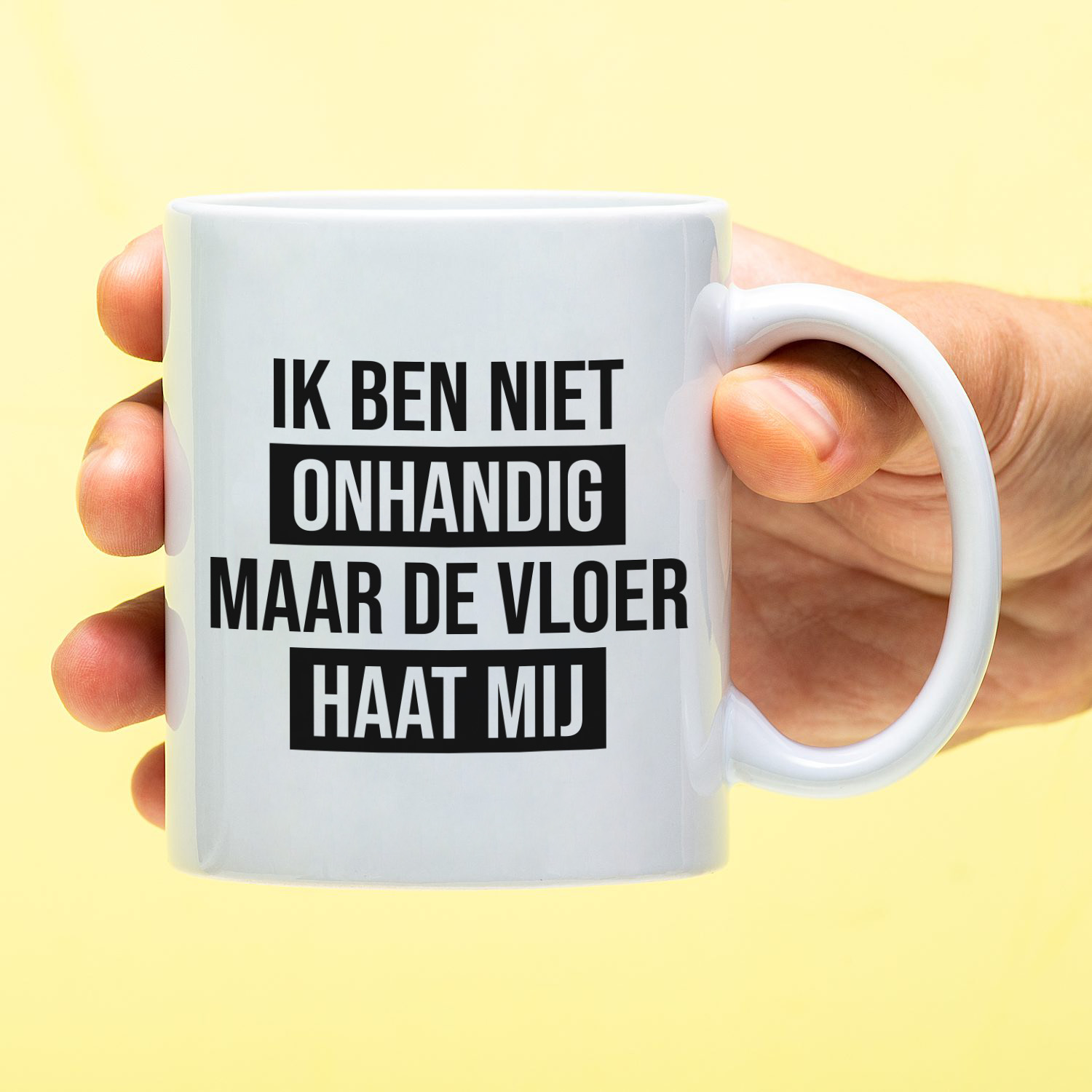 Ditverzinjeniet Mok Ik ben niet onhandig, maar de vloer haat mij